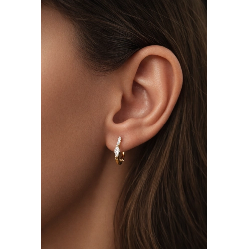 Серьги из золота 585 пробы с фианитами