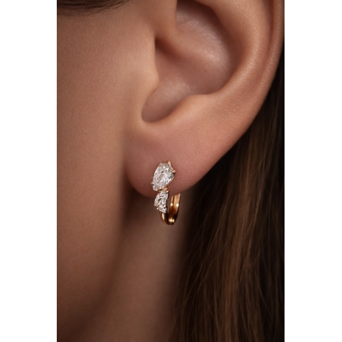 Серьги из золота 585 пробы с фианитами