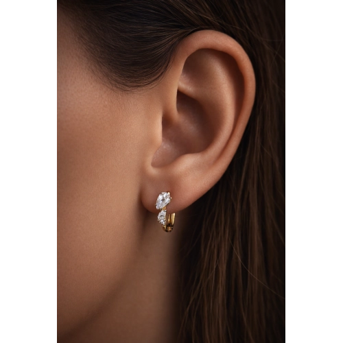 Серьги из золота 585 пробы с фианитами