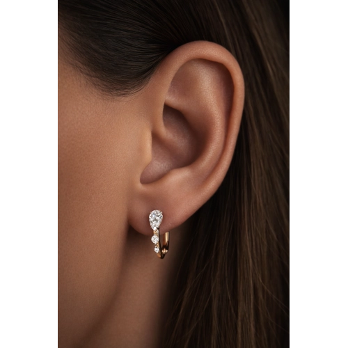 Серьги из золота 585 пробы с фианитами