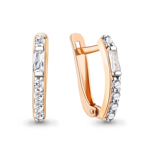 Серьги из золота 585 пробы с фианитами