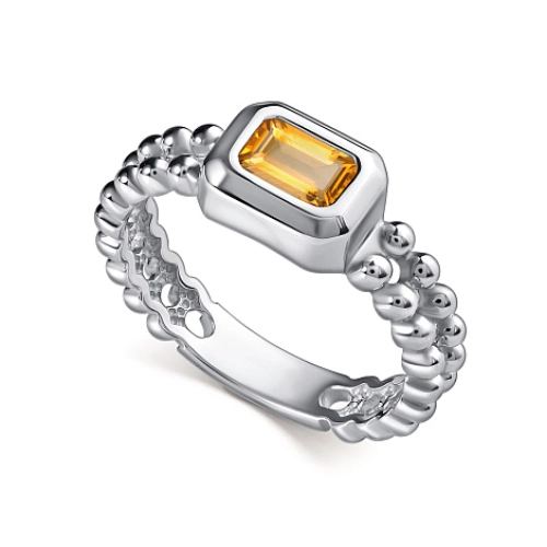 Кольцо из серебра 925 пробы с цитрином