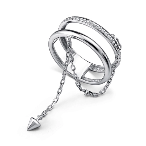 Кольцо из серебра 925 пробы с фианитами