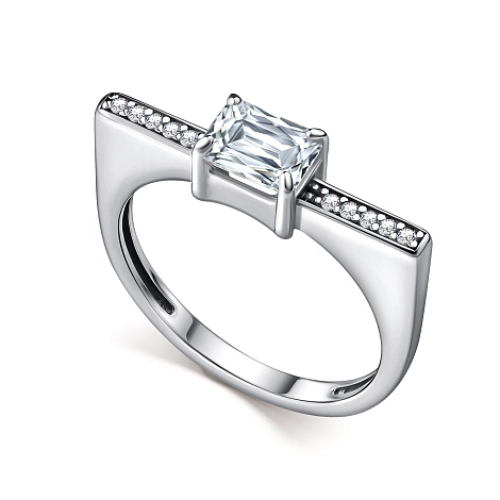 Кольцо из серебра 925 пробы с фианитами