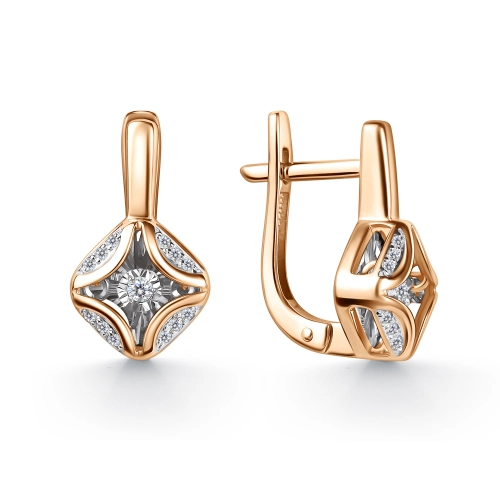 Серьги из золота 585 пробы с бриллиантами