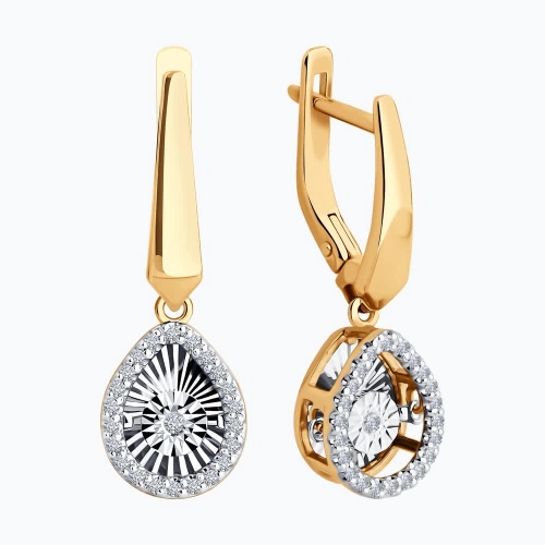 Серьги из золота 585 пробы с бриллиантами