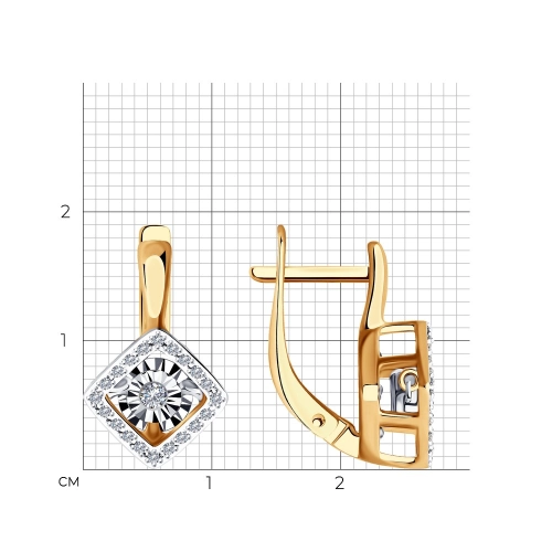Серьги из золота 585 пробы с бриллиантами