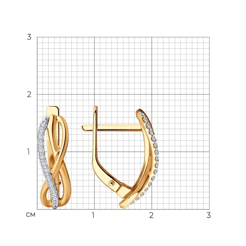 Серьги из золота 585 пробы с бриллиантами
