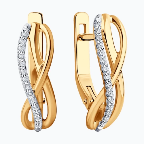 Серьги из золота 585 пробы с бриллиантами