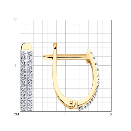 Серьги из золота 585 пробы с бриллиантами