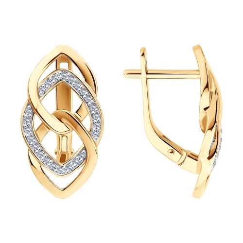 Серьги из золота 585 пробы с бриллиантами