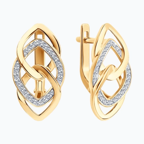 Серьги из золота 585 пробы с бриллиантами