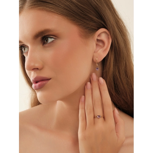 Серьги из золота 585 пробы с аметистами