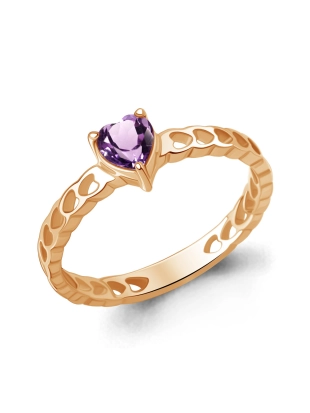 Кольцо из золота 585 пробы с аметистом