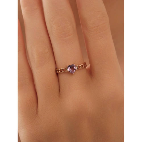 Кольцо из золота 585 пробы с аметистом