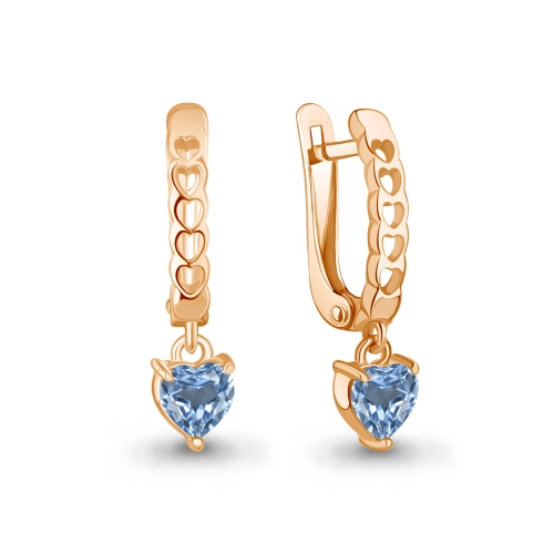 Серьги из золота 585 пробы с топазами
