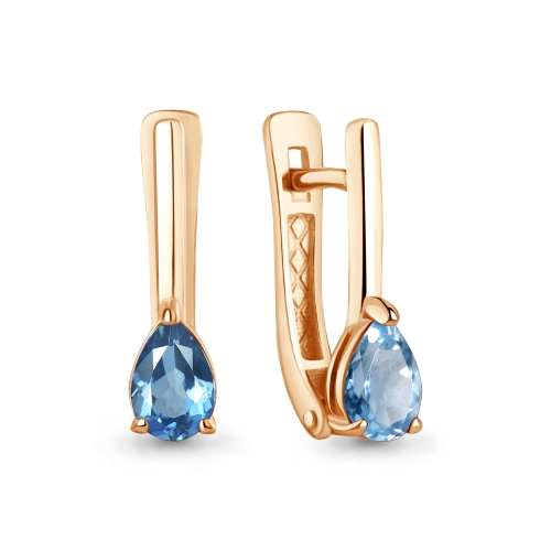 Серьги из золота 585 пробы с топазами