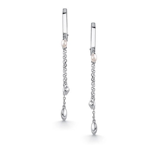 Серьги из серебра 925 пробы с искусственным жемчугом
