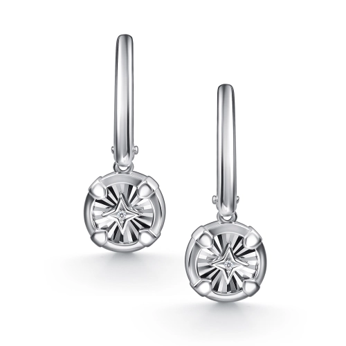 Серьги из серебра 925 пробы с бриллиантами