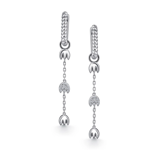 Серьги из серебра 925 пробы с фианитами