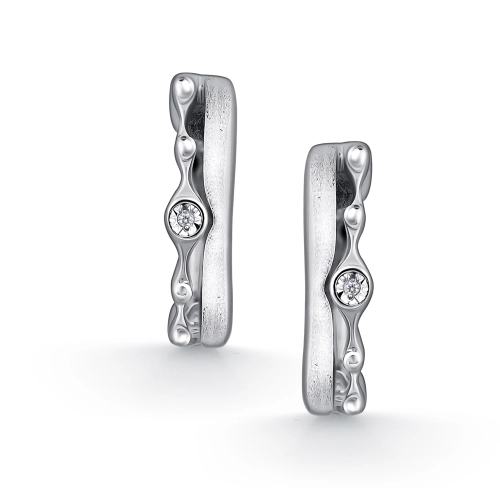 Серьги из серебра 925 пробы с бриллиантами