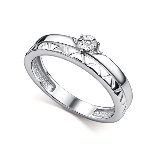 Кольцо из серебра 925 пробы с бриллиантом