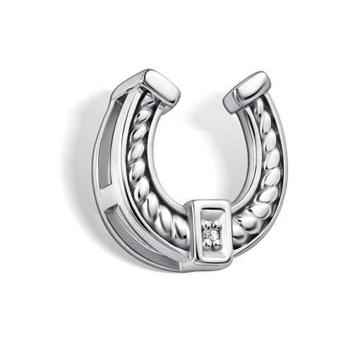 Подвеска бегунок в серебре 925 пробы с бриллиантами