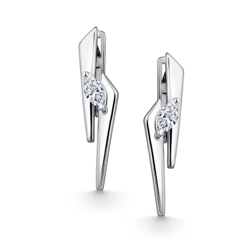 Серьги из серебра 925 пробы с фианитами