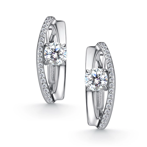 Серьги из серебра 925 пробы с фианитами