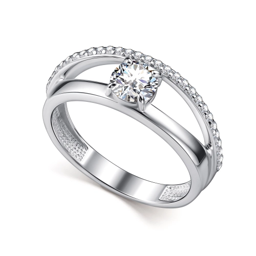 Кольцо из серебра 925 пробы с фианитами