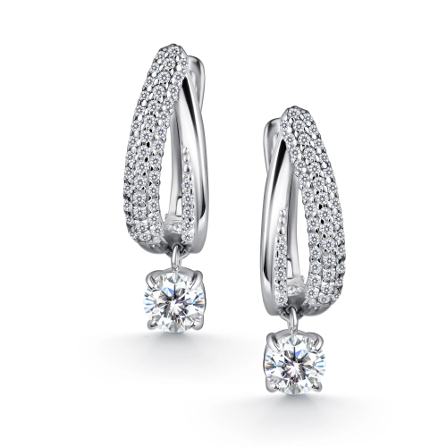 Серьги из серебра 925 пробы с фианитами