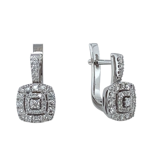 Серьги из белого золота 585 пробы с бриллиантами