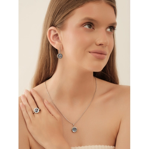 Подвеска из серебра 925 пробы с искусственным топазом