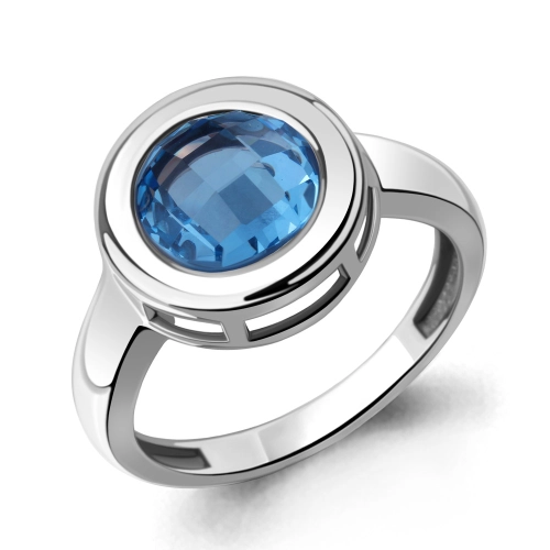 Кольцо из серебра 925 пробы с искусственными топазами