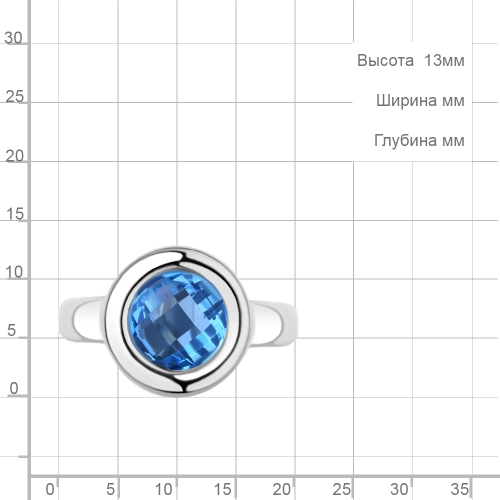 Кольцо из серебра 925 пробы с искусственными топазами
