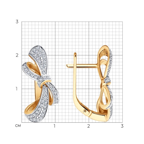 Серьги из золота 585 пробы с бриллиантами