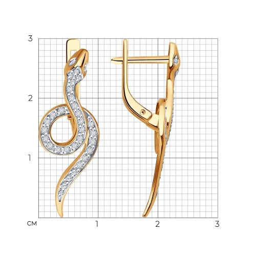 Серьги из золота 585 пробы с бриллиантами