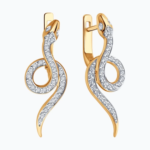 Серьги из золота 585 пробы с бриллиантами