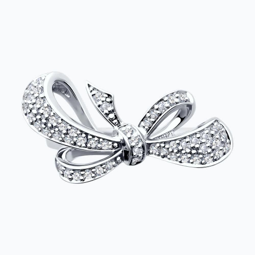 Кольцо из белого золота 585 пробы с бриллиантами