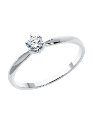 Кольцо из белого золота 585 пробы с бриллиантами