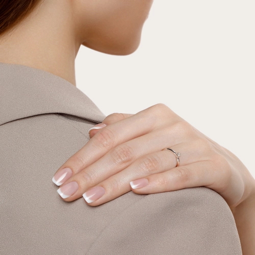 Кольцо из белого золота 585 пробы с бриллиантами