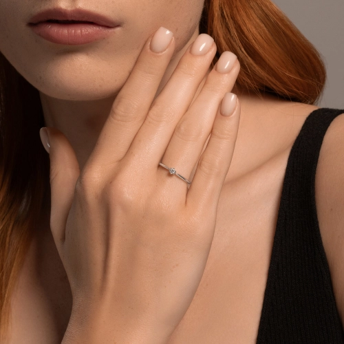 Кольцо из белого золота 585 пробы с бриллиантами