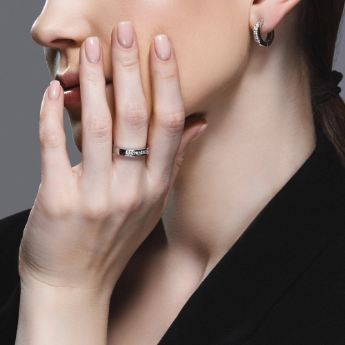 Кольцо из белого золота 585 пробы с бриллиантами