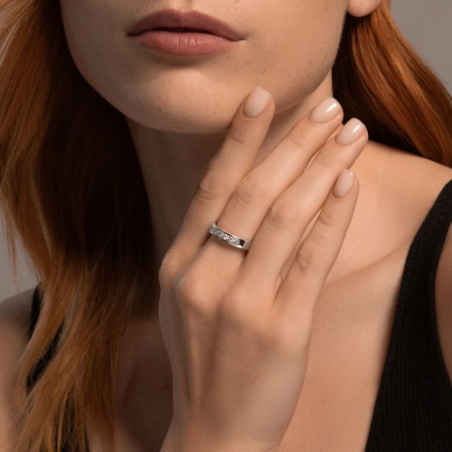 Кольцо из белого золота 585 пробы с бриллиантами