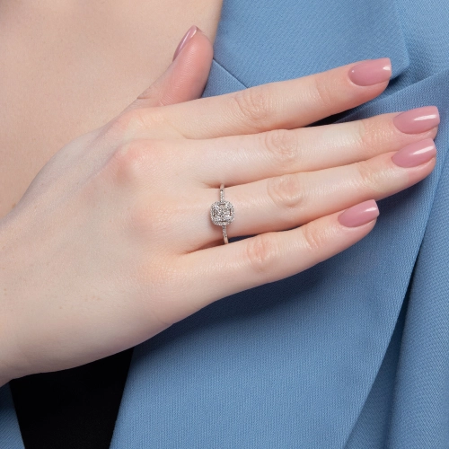 Кольцо из белого золота 585 пробы с бриллиантами