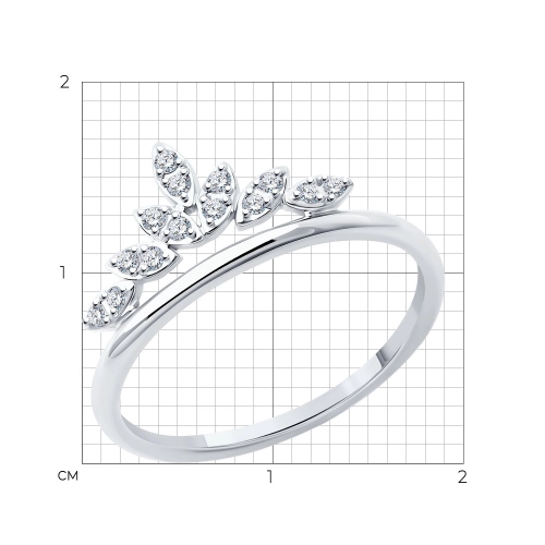 Кольцо из белого золота 585 пробы с бриллиантами