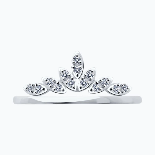 Кольцо из белого золота 585 пробы с бриллиантами