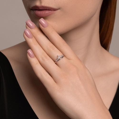 Кольцо из белого золота 585 пробы с бриллиантами