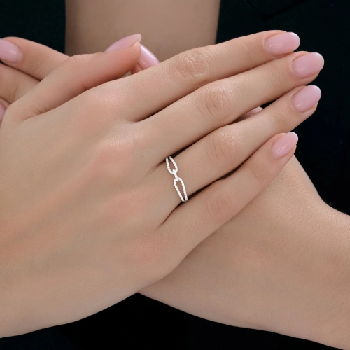 Кольцо из белого золота 585 пробы с бриллиантами