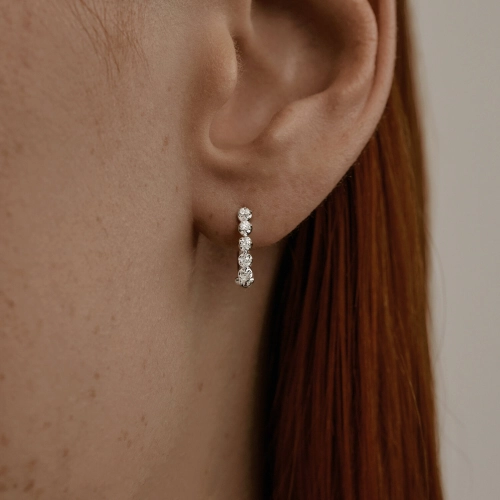 Моносерьга из белого золота 585 пробы с бриллиантом